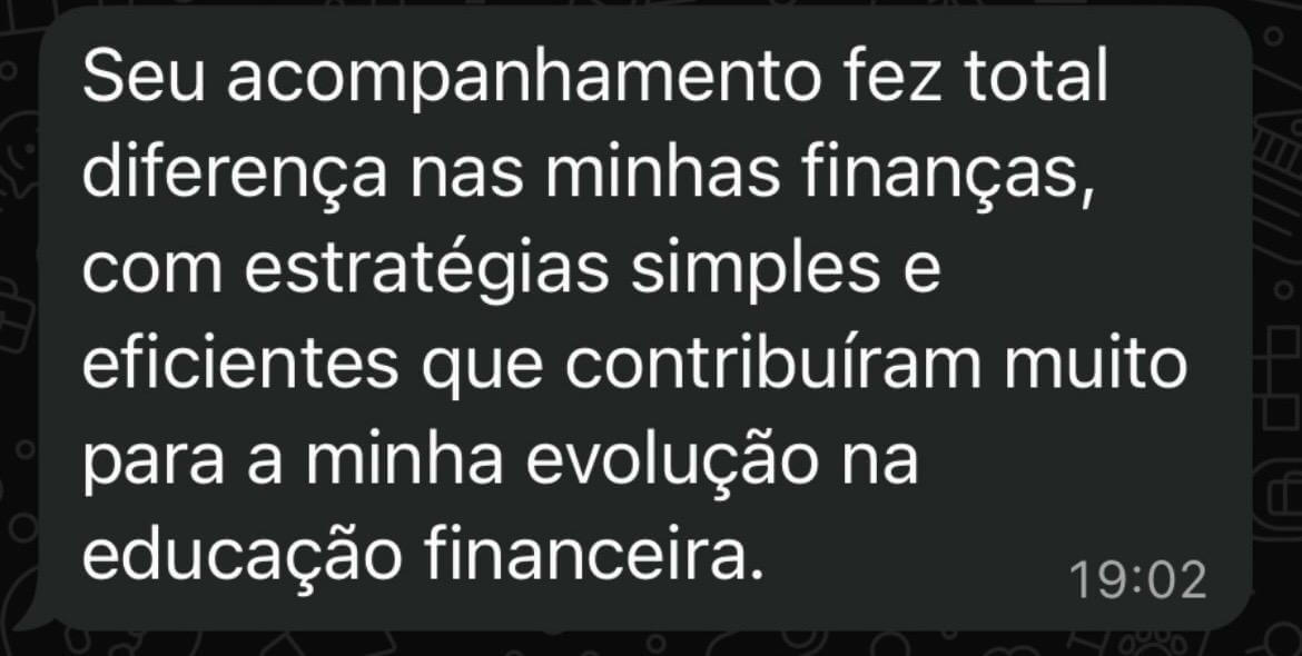 Depoimento sobre evolução em educação financeira