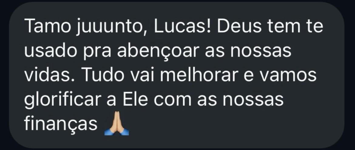 Depoimento sobre transformação financeira com fé